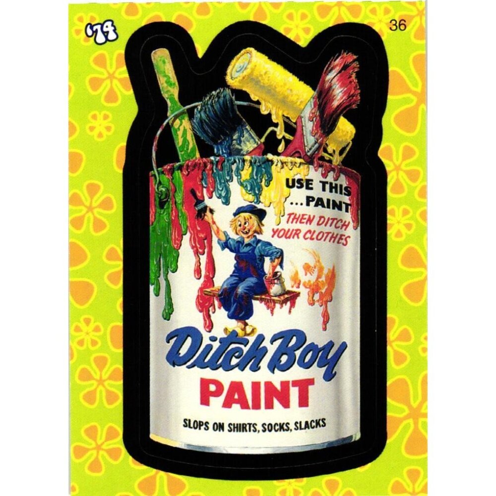2008 Topps Wacky Pack Flashback To '74 Card #36 Ditch Boy Paint  Sticker Die Cut